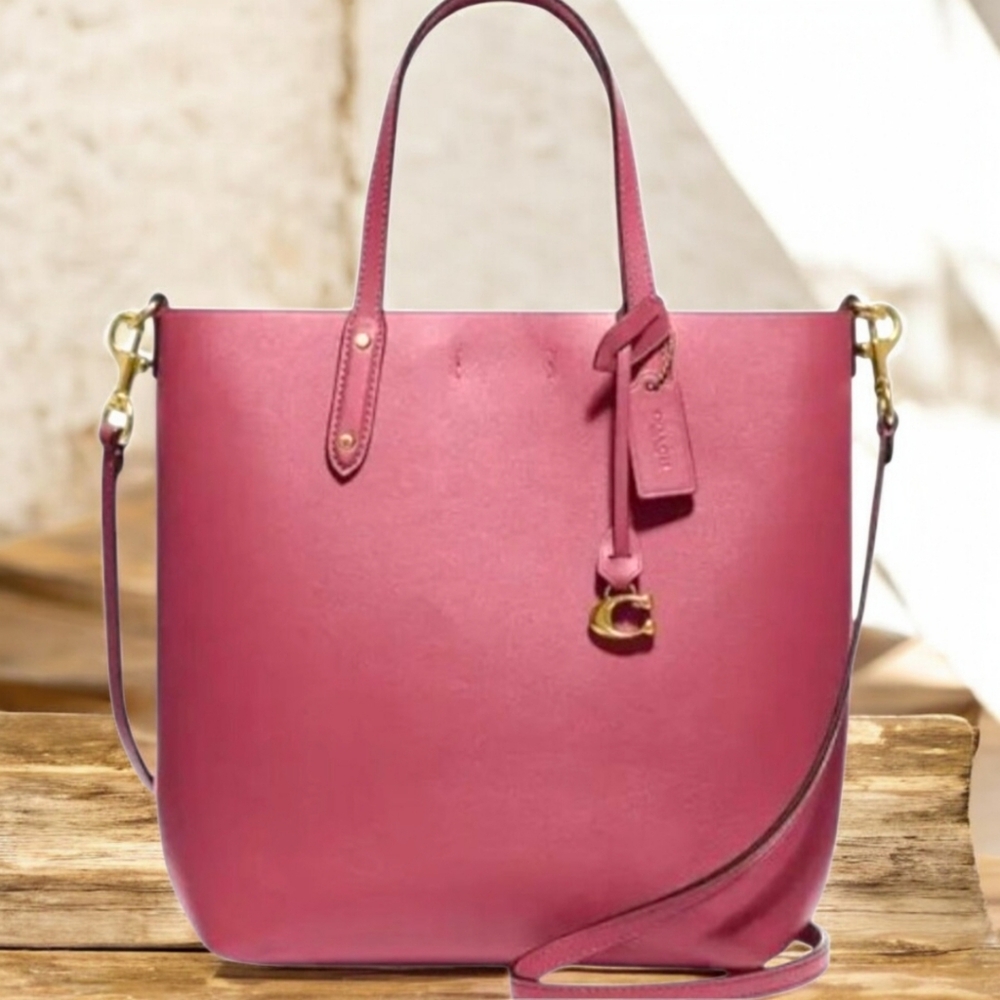 SOLD 1/18/26 ON LIVE SHOW NWT Coach Central Tote Refined Calf Leather Dusty Pink
